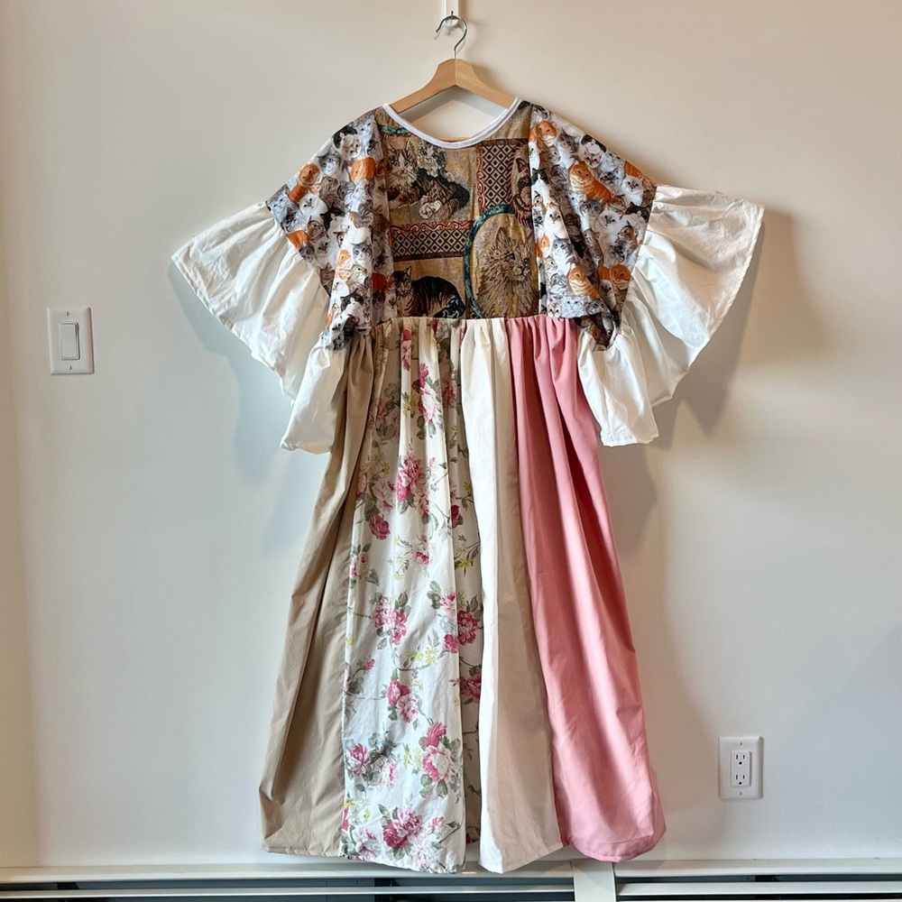 SOLd Cats “Moonlit Meow” Handmade Quilted Jasmine Dress | SKU 11165 - Picture 3 of 16